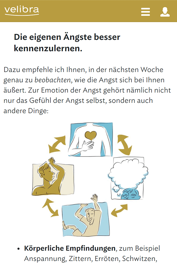 Screenshot: Eigene Ängste besser kennenlernen.