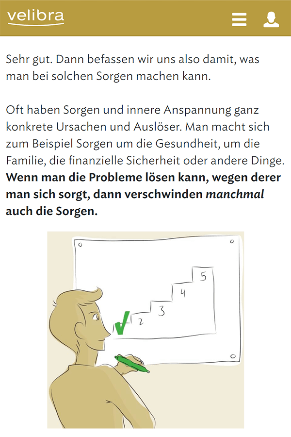 Screenshot: Probleme lösen - Sorgen verschwinden.